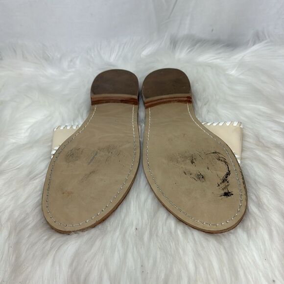 Jack Rogers Cream Leather Thong USA Sandals Sz 9 - Picture 6 of 6